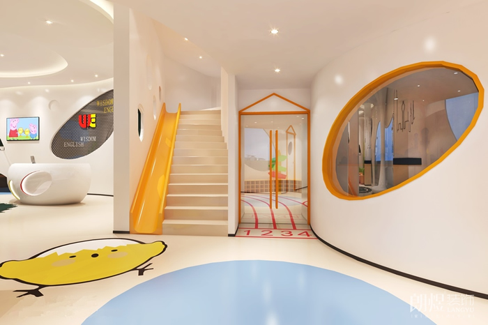 滑梯、樓梯-UE少兒英語(yǔ)培訓(xùn)機(jī)裝修設(shè)計(jì)效果圖