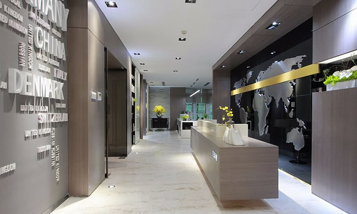 高端寫字樓辦公室前臺(tái)設(shè)計(jì)效果圖