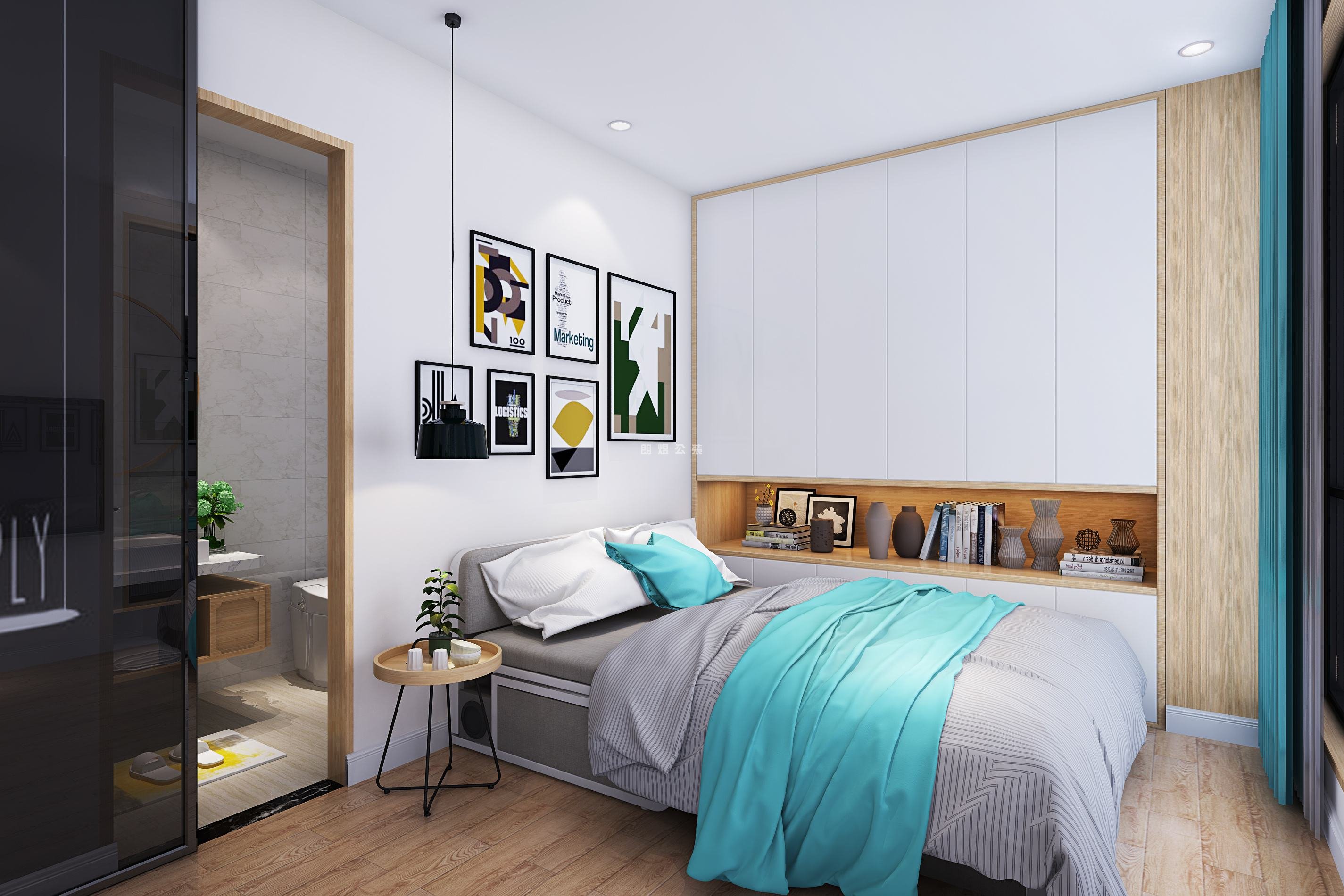 酒店客房背景墻北歐設計風格