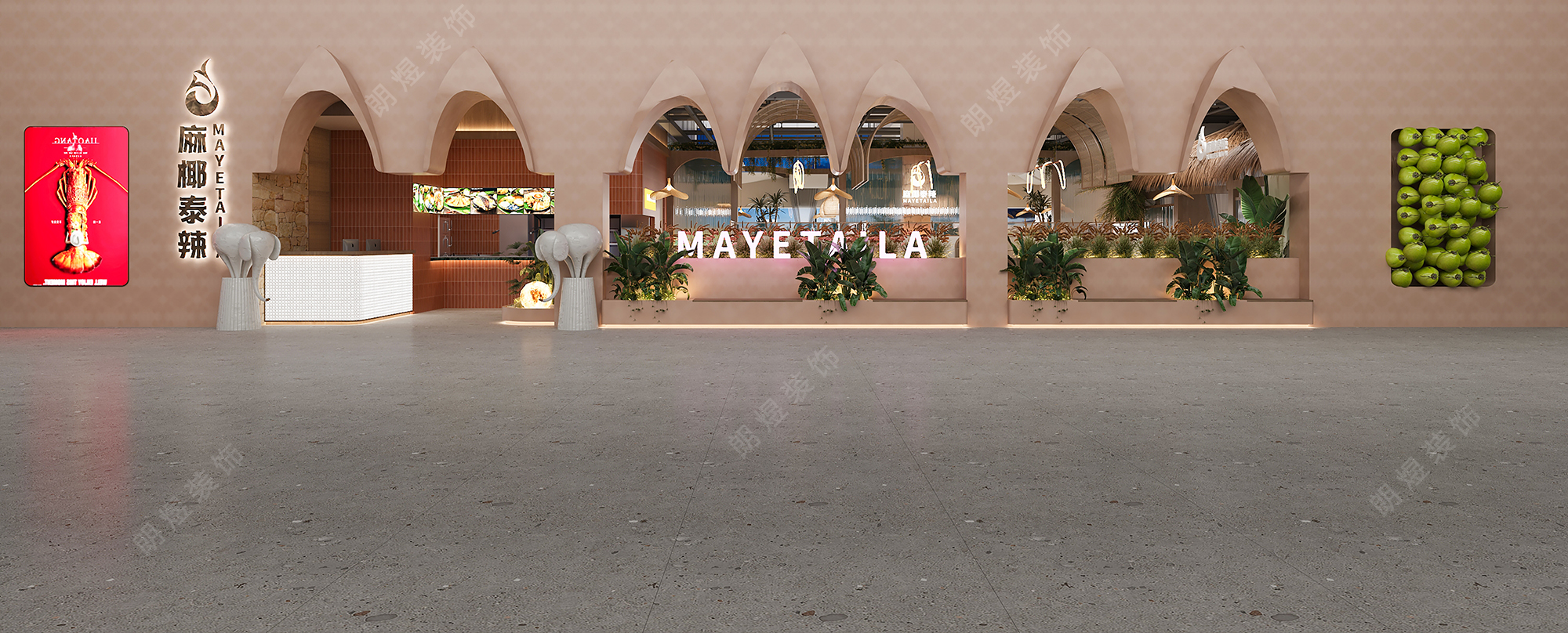 成都麻椰泰辣火鍋店設(shè)計裝修效果圖-門頭