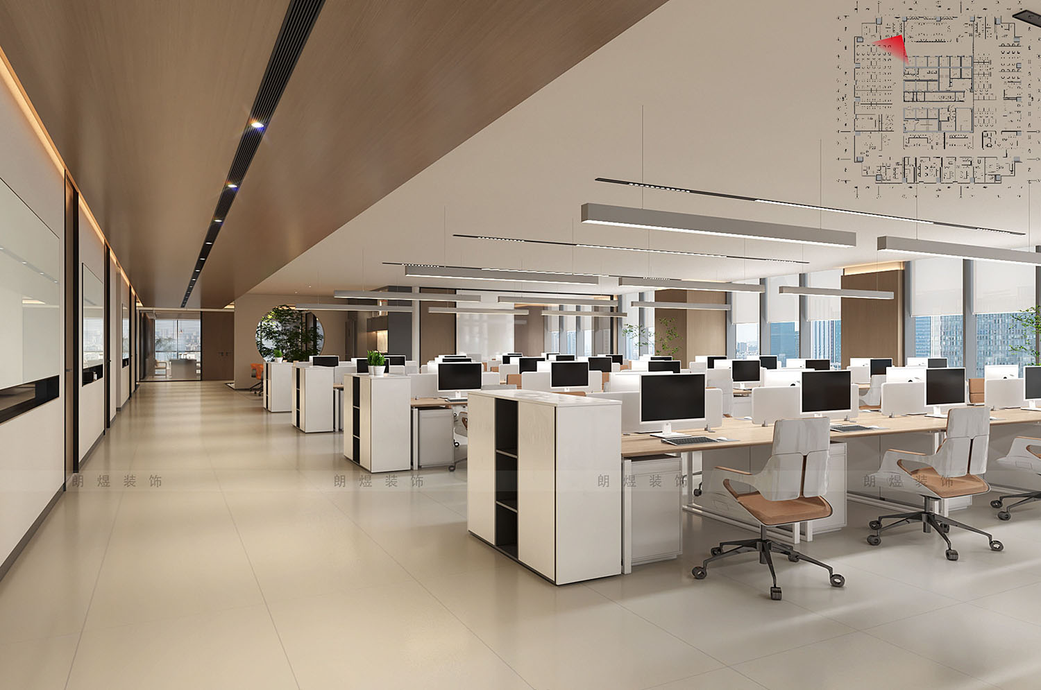 辦公室員工辦公區(qū)裝修效果圖/1